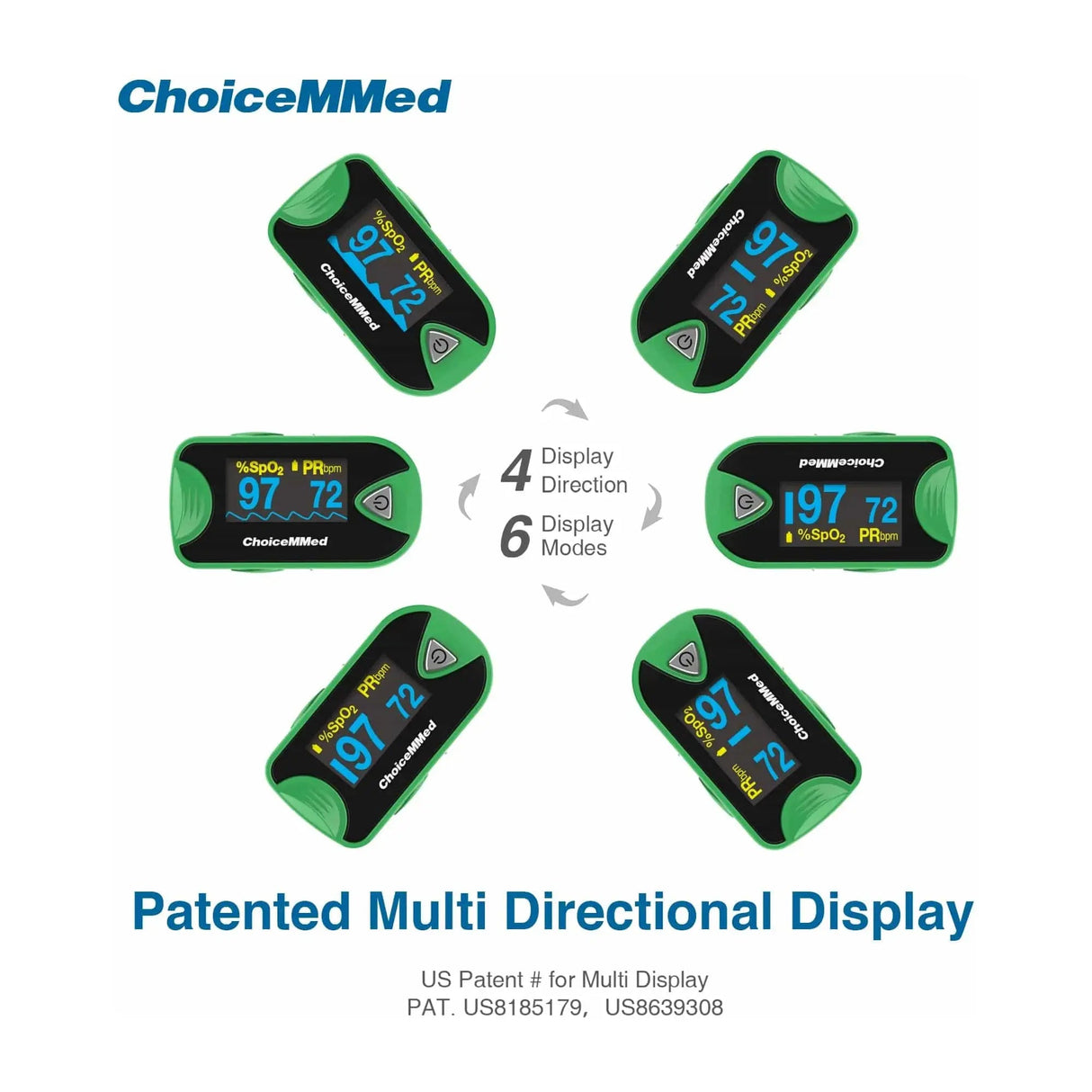 ChoiceMMed Finger Pulse Oximeter - Green - Paramedic Shop