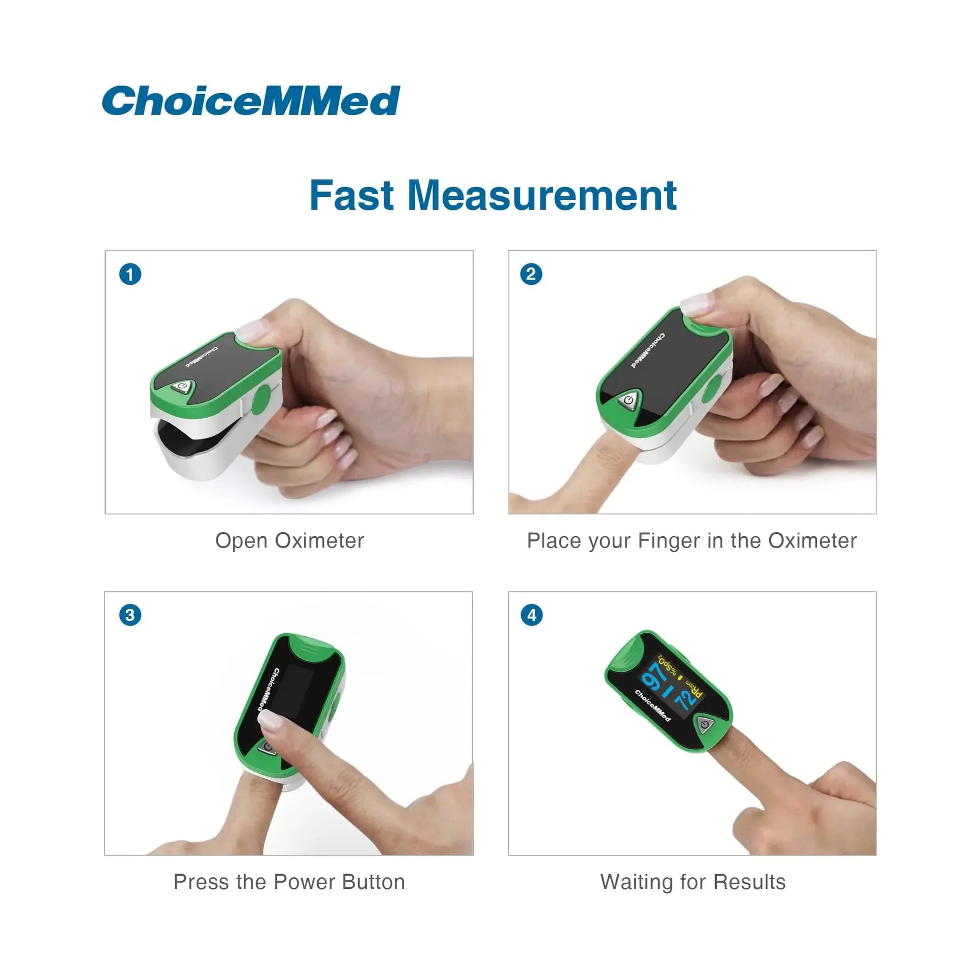 Paramedic Shop Add-Tech Pty Ltd Instrument ChoiceMMed Finger Pulse Oximeter - Green