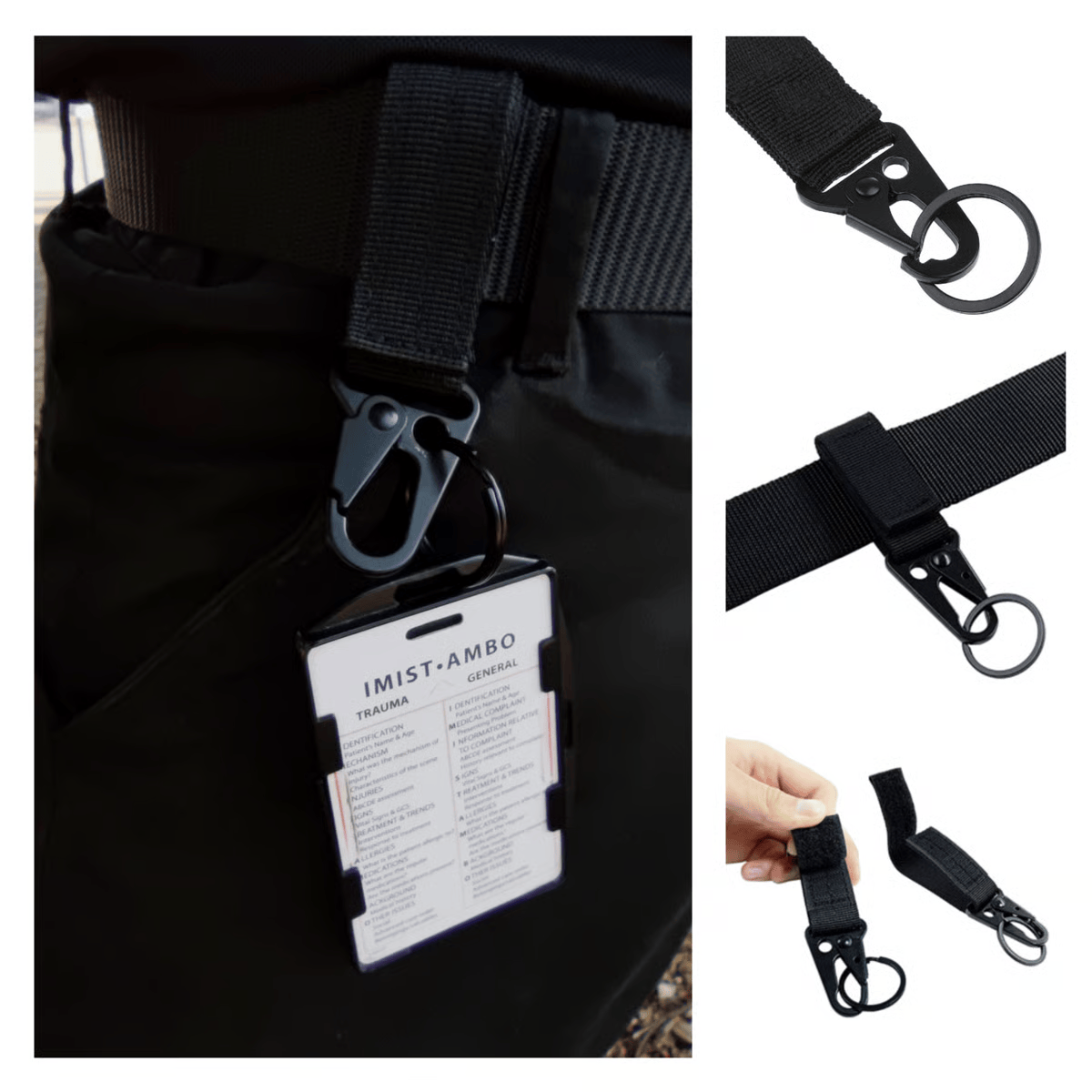 Paramedic Shop Responder Wear Instrument Responder ID Card Hanger - Black