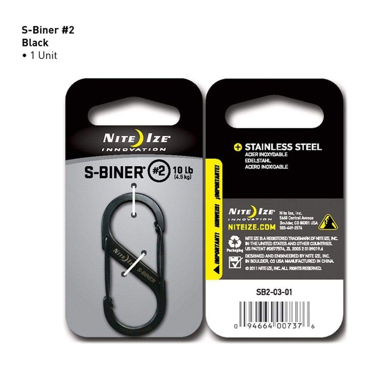 Paramedic Shop Zen Imports Pty Ltd Tools Stainless Steel - Black Nite Ize S-Biner #2 Dual Carabiner