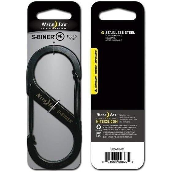 Paramedic Shop Zen Imports Pty Ltd Tools Black Nite Ize S-Biner #5 Dual Carabiner Stainless Steel
